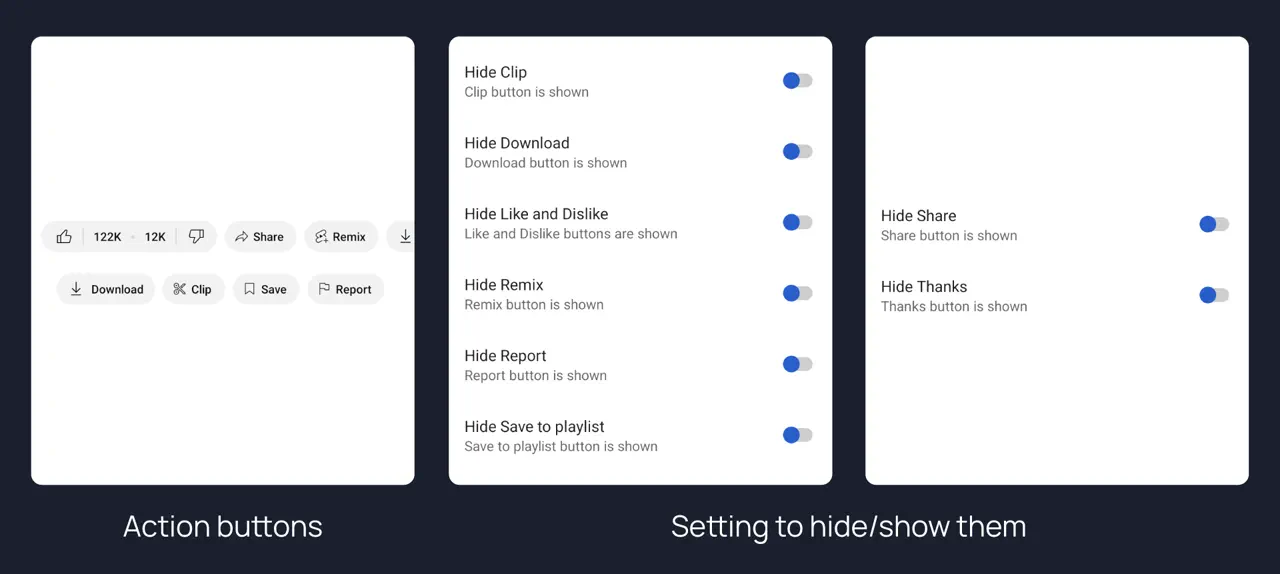 Choose your action buttons
