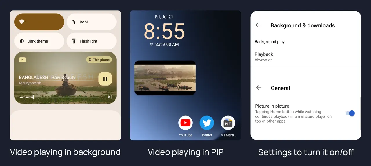 Background play and picture-in-picture