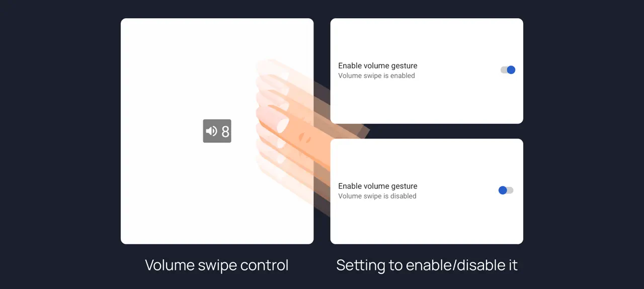 Volume swipe