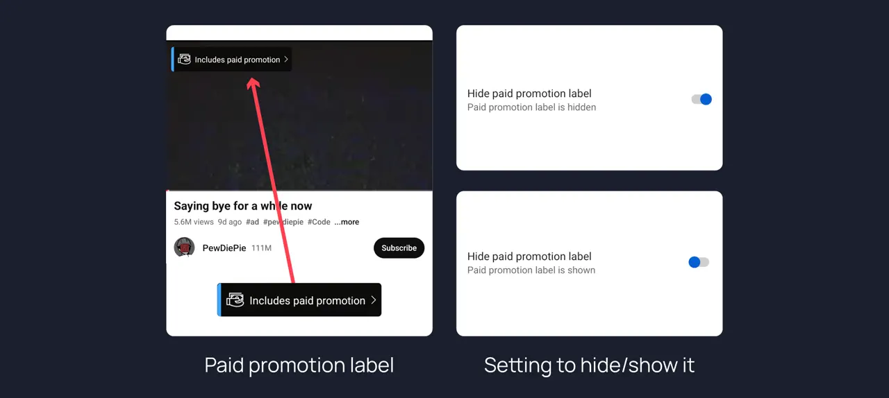 Paid promotion label